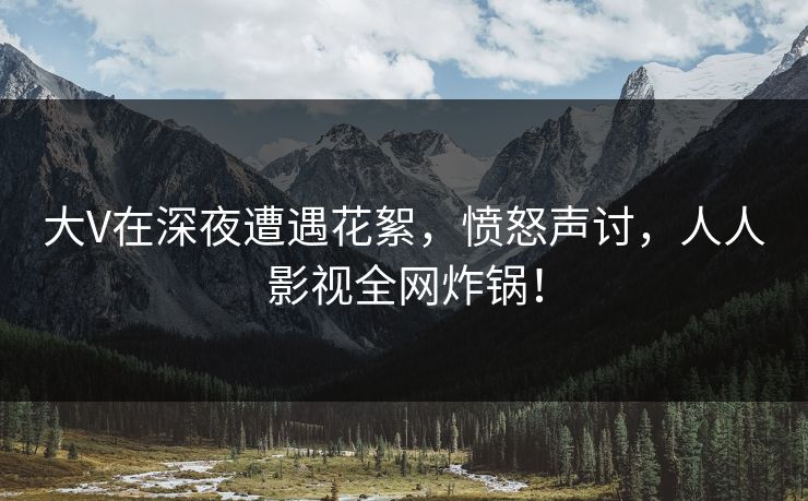 大V在深夜遭遇花絮，愤怒声讨，人人影视全网炸锅！