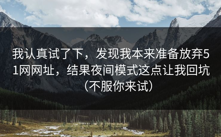 我认真试了下，发现我本来准备放弃51网网址，结果夜间模式这点让我回坑（不服你来试）